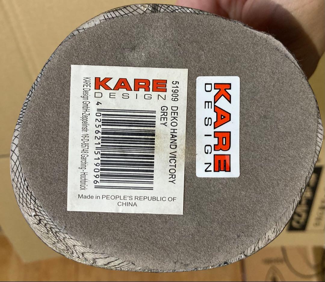 KARE デコ ハンド ヴィクトリー グレー ハンドオブジェ