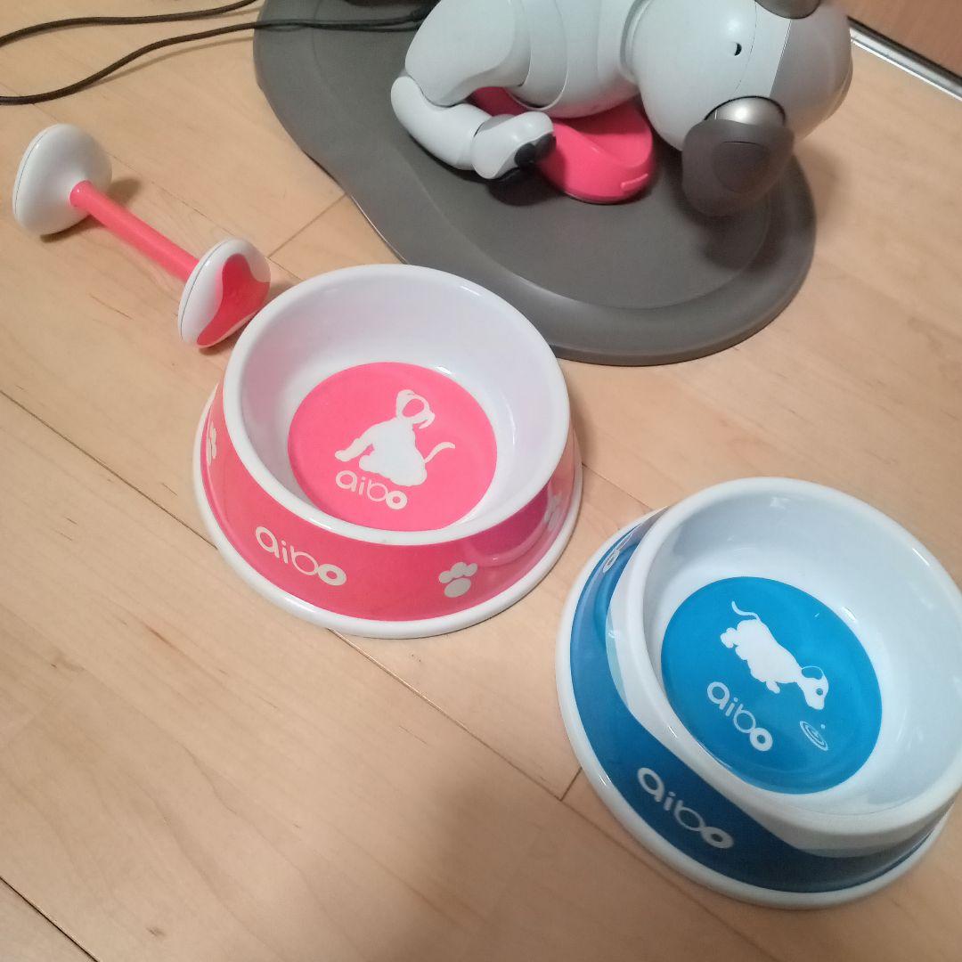 SONY■aibo アイボ　シルバー ロボット犬 フードボウル　アイボーン付