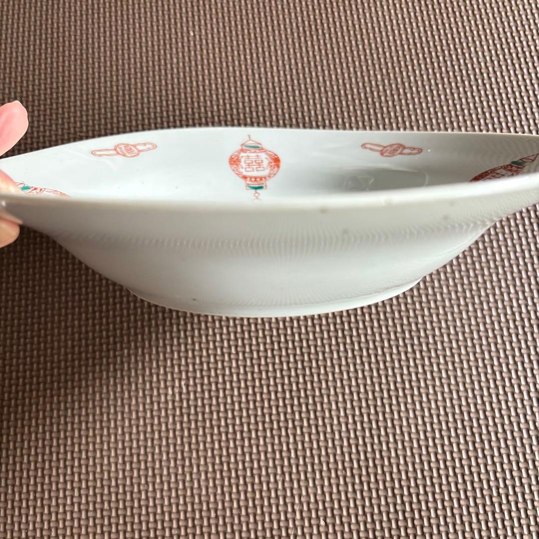 【レア品】【台湾レトロ食器】ダブルハピネス提灯柄 & 童子柄茶杯2個セット