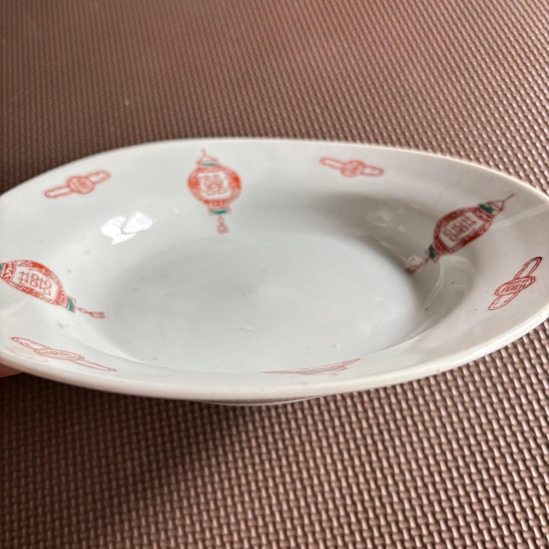 【レア品】【台湾レトロ食器】ダブルハピネス提灯柄 & 童子柄茶杯2個セット