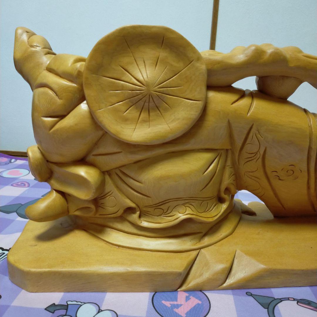 布袋様 木彫り 置物 七福神 仏像 特大 開運 風水 金運 財運 風水 玄関