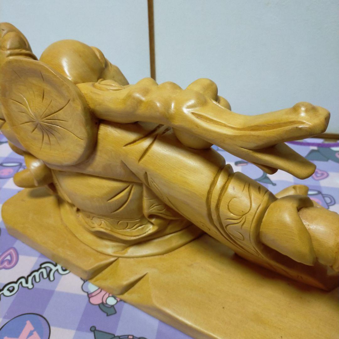 布袋様 木彫り 置物 七福神 仏像 特大 開運 風水 金運 財運 風水 玄関