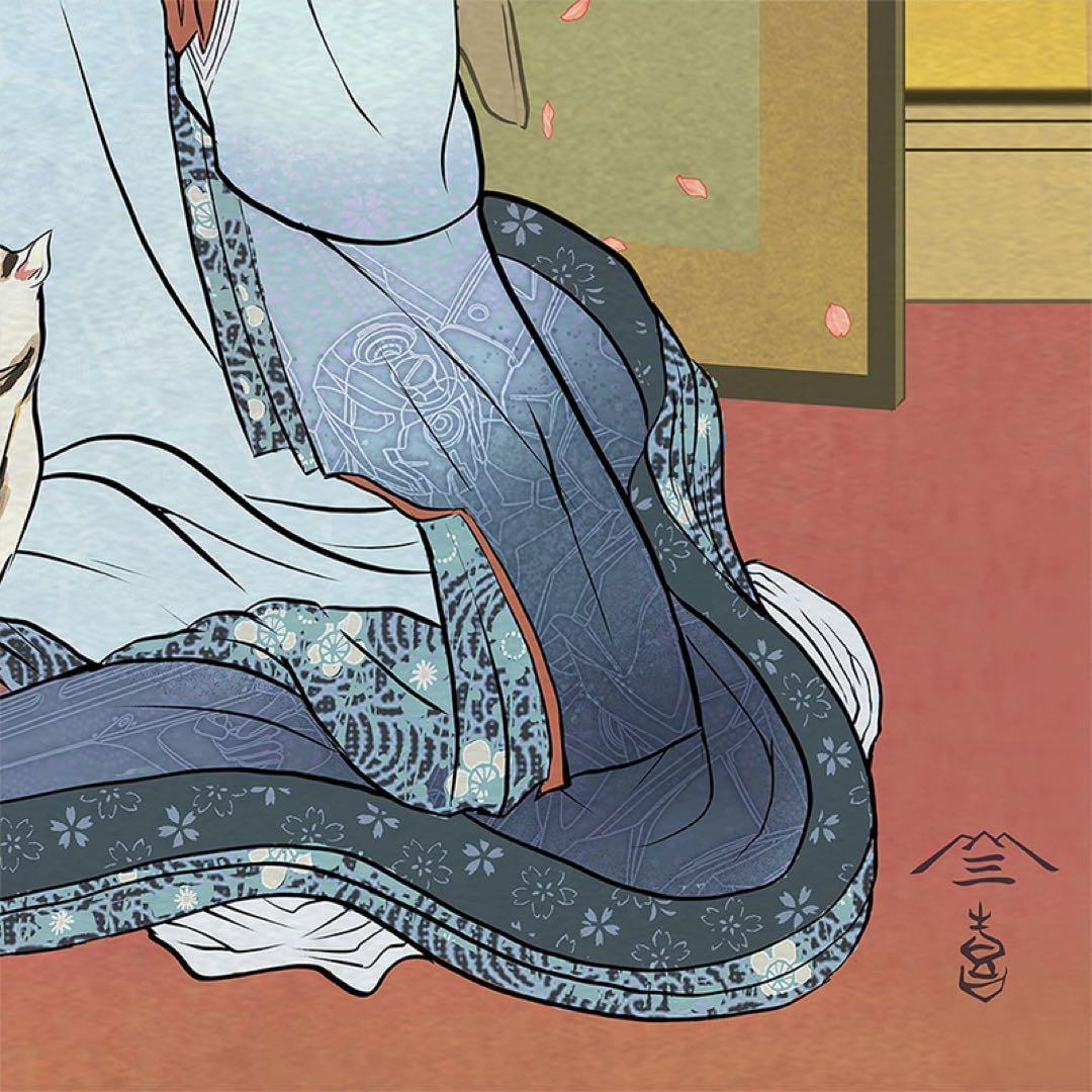 エヴァ浮世絵「箱根八里美人三画揃 レイ」　共通カラー単品　版三