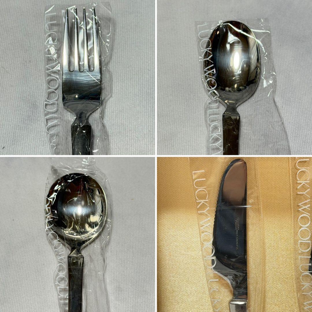 未使用 希少☆ラッキーウッド シンプル スカンジナビア カトラリー 41点セット