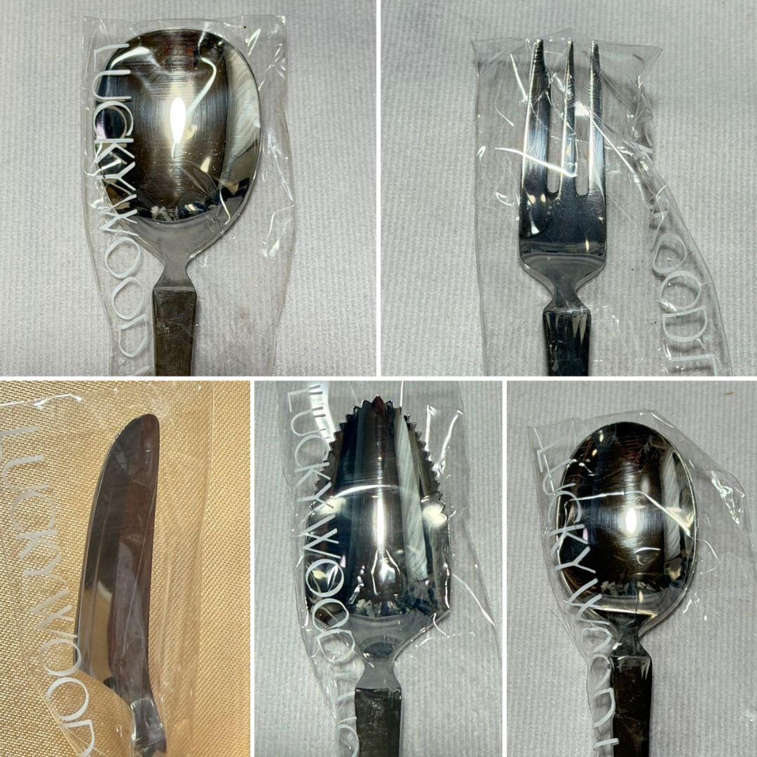 未使用 希少☆ラッキーウッド シンプル スカンジナビア カトラリー 41点セット