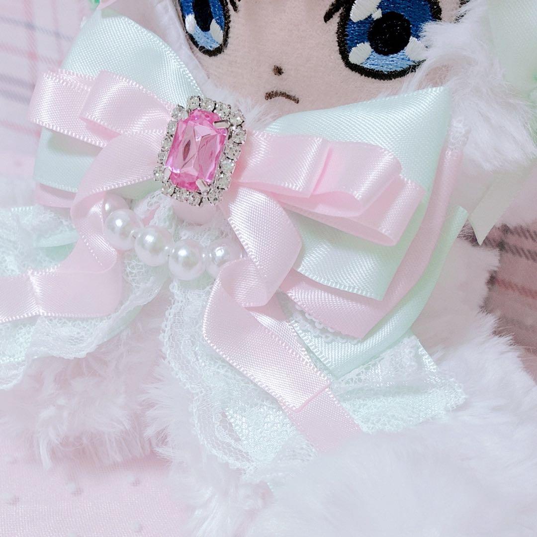【ハートケーキミントねこ】おすわりぬい服 15cm ピンク ぬい服