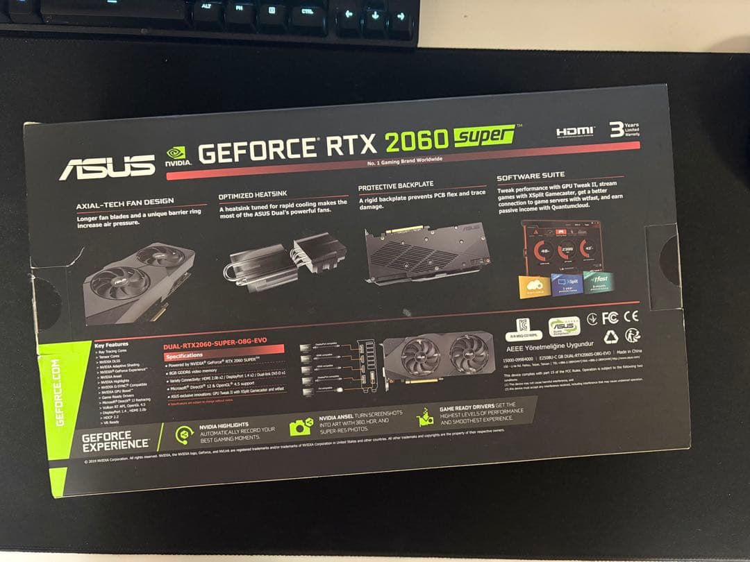 グラフィックボード・グラボ・ビデオカード ASUS Dual GeForce RTX 2060 Super Evo