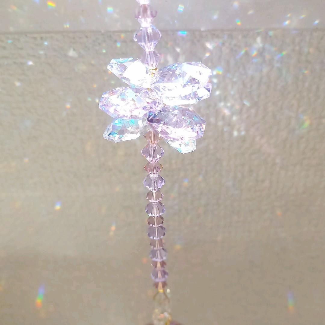 サンキャッチャー♡ハンドメイド「スワロフスキー✧︎バイオレット♡」