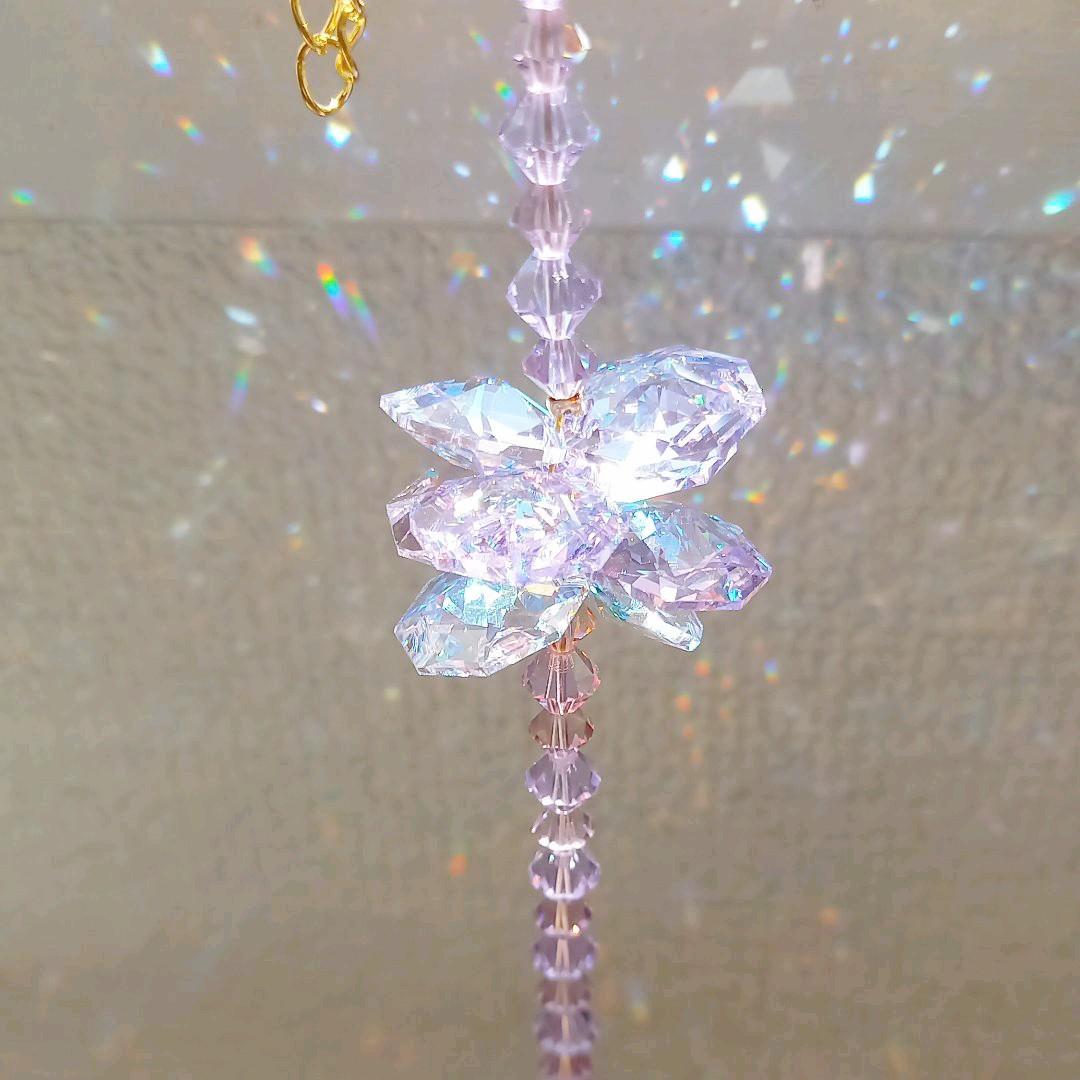 サンキャッチャー♡ハンドメイド「スワロフスキー✧︎バイオレット♡」