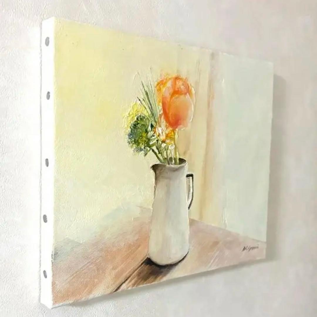 水彩画 花瓶に生けた花