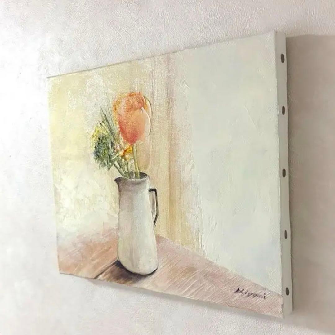 水彩画 花瓶に生けた花