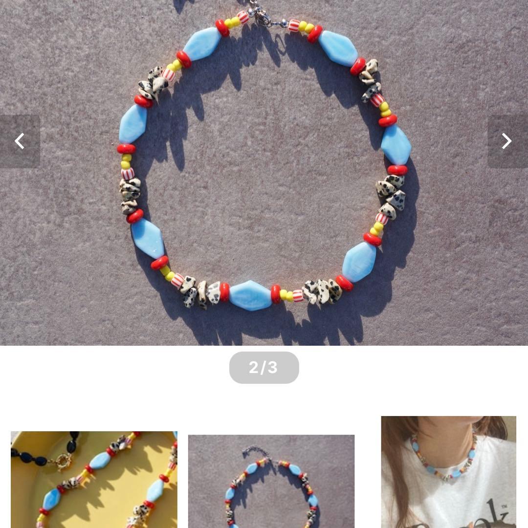 カラフルビーズネックレス2点セット