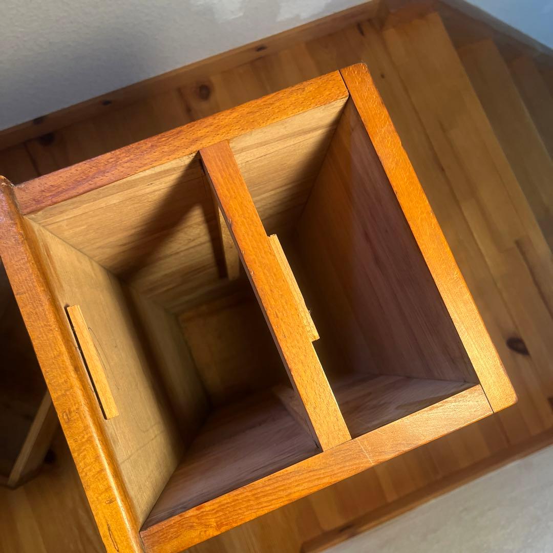 ヴィンテージ アンティーク 昭和レトロ 大型木製カードケース 小引き出し