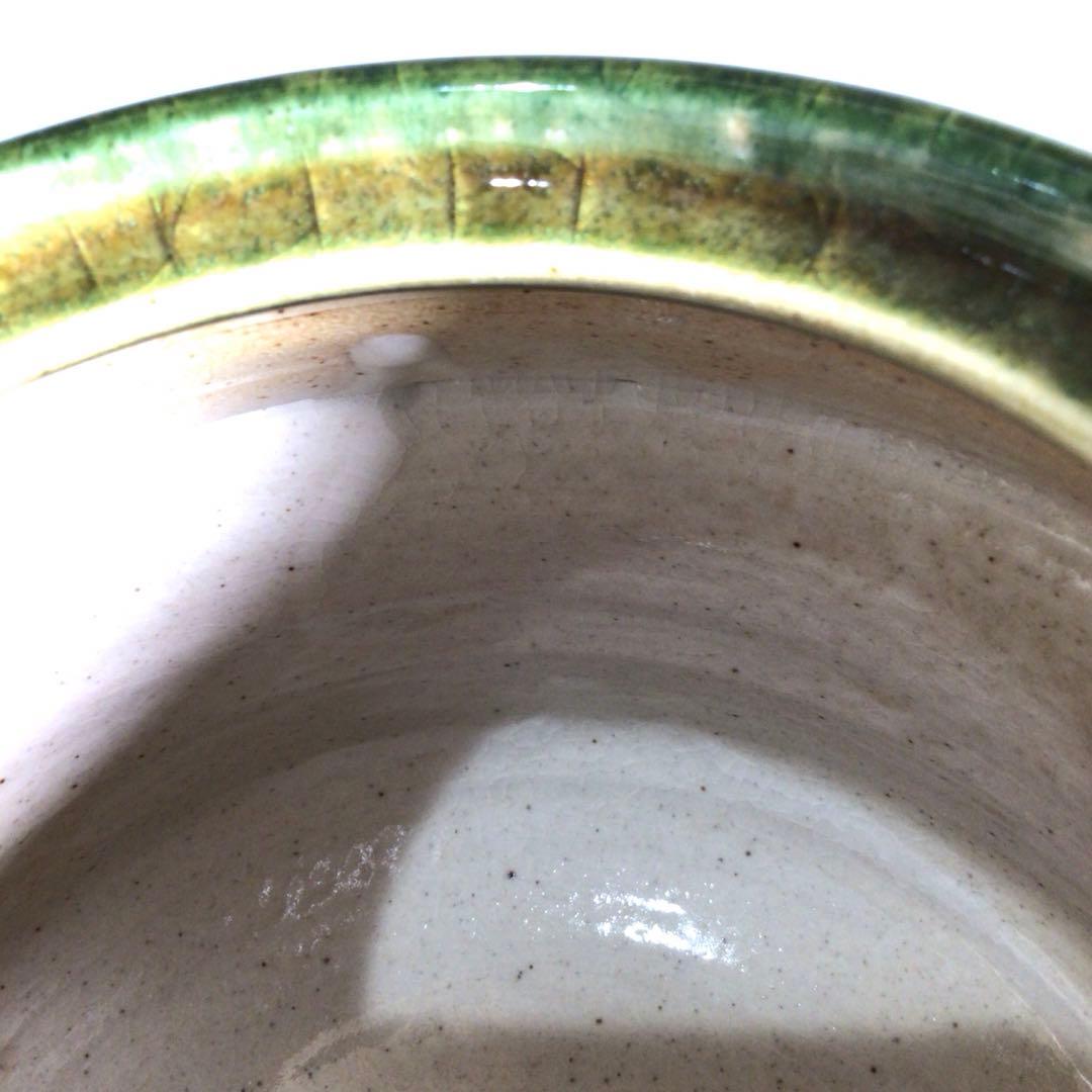 Ｎ９３３　水指　『向井一峰造』『籬草花吊柿文』『織部水指』　共箱　茶道具