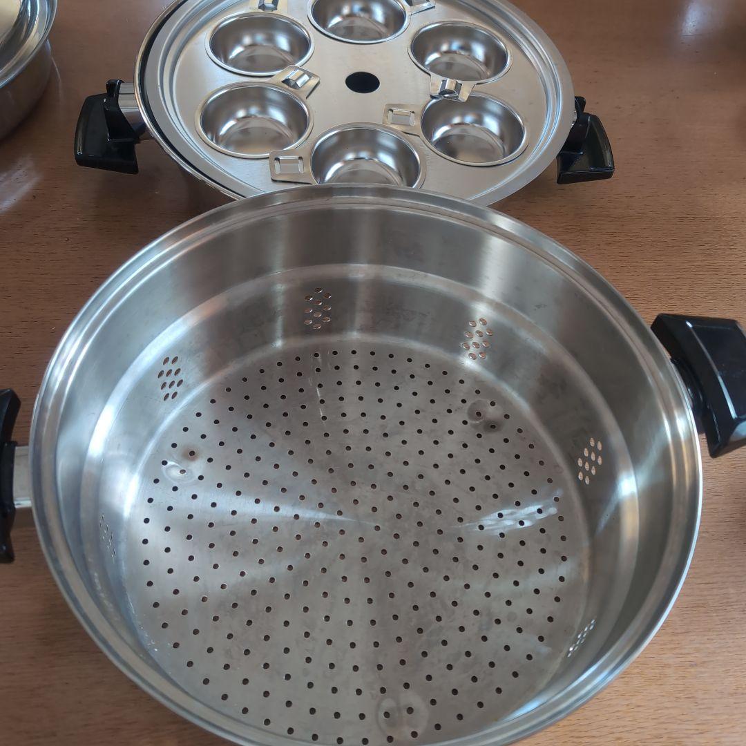 ロイヤルクイーンステンレス製 両手鍋 蒸し器