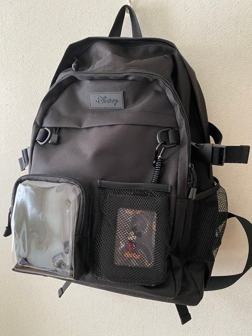 ディズニー ミッキー リュックサック バックパック クリア窓 パスケース付き