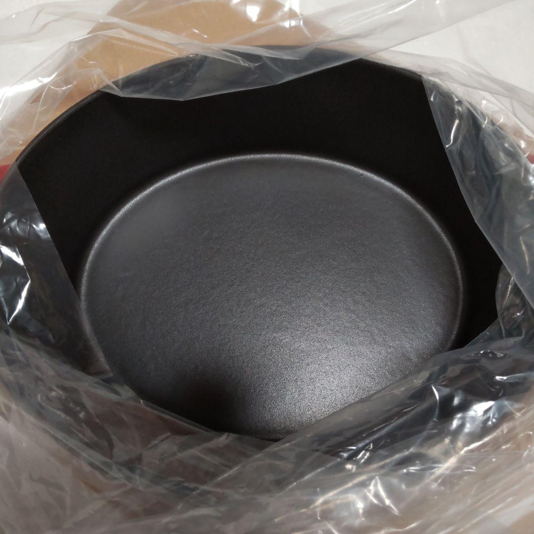 ❰未使用❱★グッドプラスキャストポット★ オーバル２６cm 浅型レッド