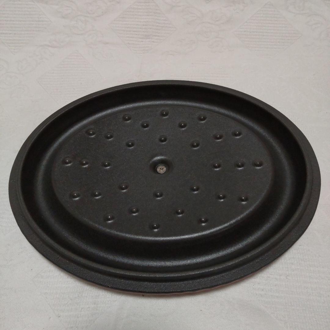 ❰未使用❱★グッドプラスキャストポット★ オーバル２６cm 浅型レッド