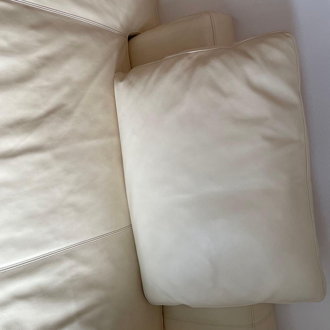 フクラ ベージュ本革コーナーソファ