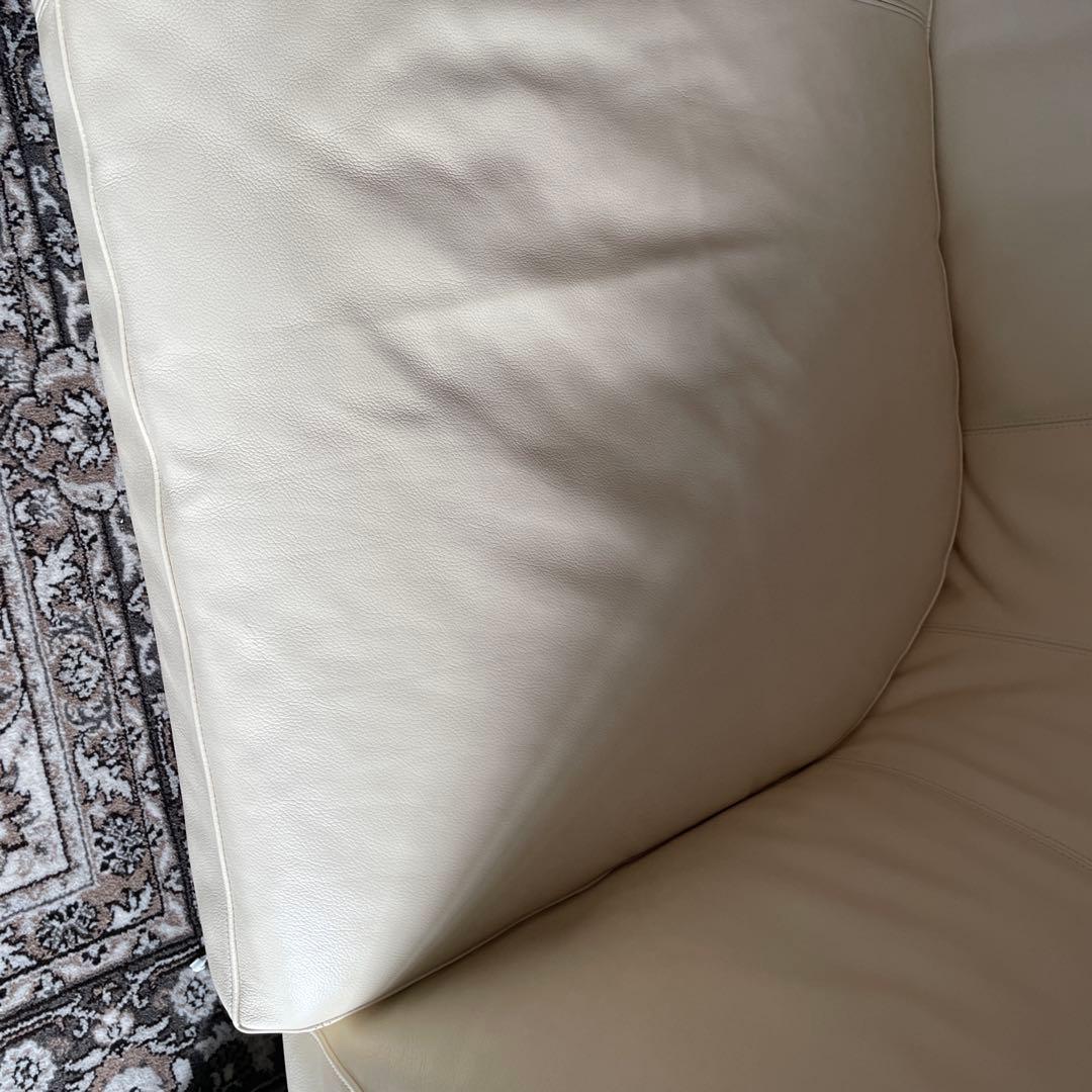 フクラ ベージュ本革コーナーソファ