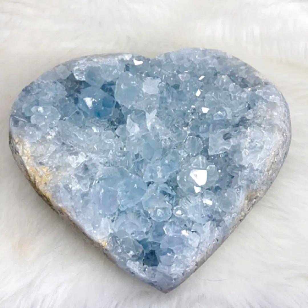 ☆ 可愛い！1.2kg！セレスタイト (天青石) ハート型　原石