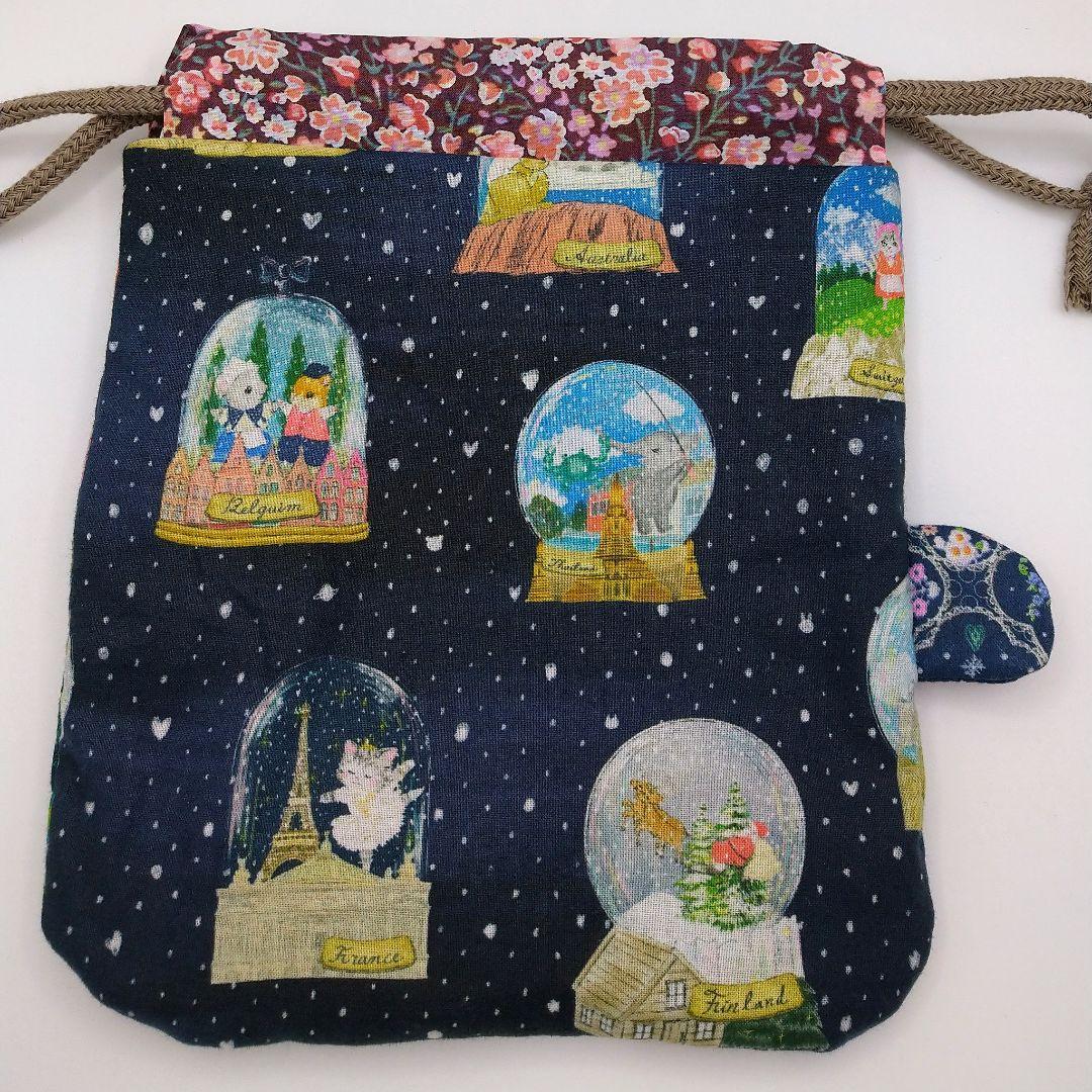 sold※森の上空を旅する巾着　ユキエモン　yukiemon　猫　くま　犬