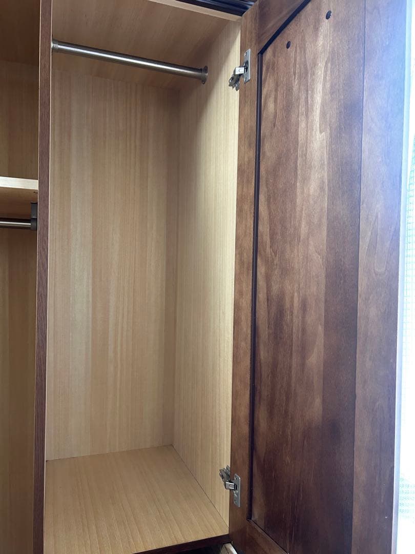 鏡・引き出し・収納棚付きワードローブ（洋服タンス）光家具工業 メルローズ