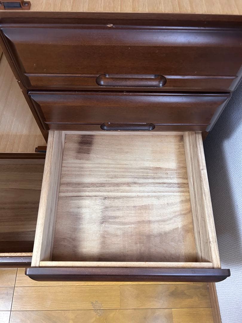 鏡・引き出し・収納棚付きワードローブ（洋服タンス）光家具工業 メルローズ