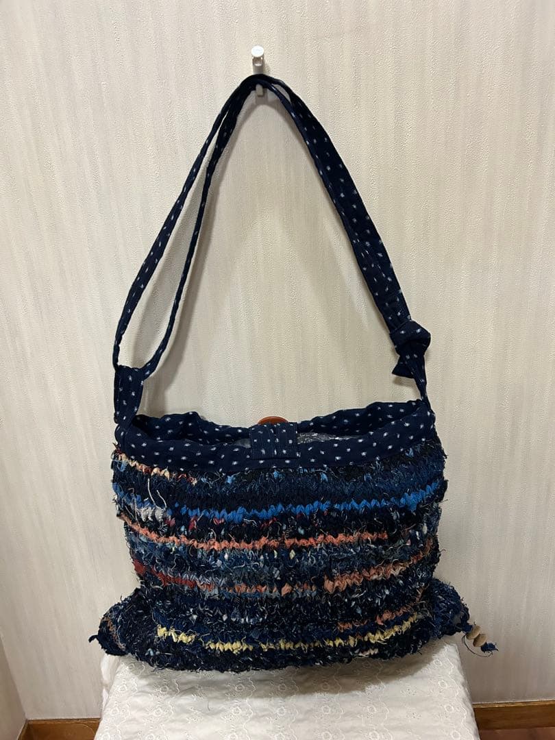 古布裂き編みバック