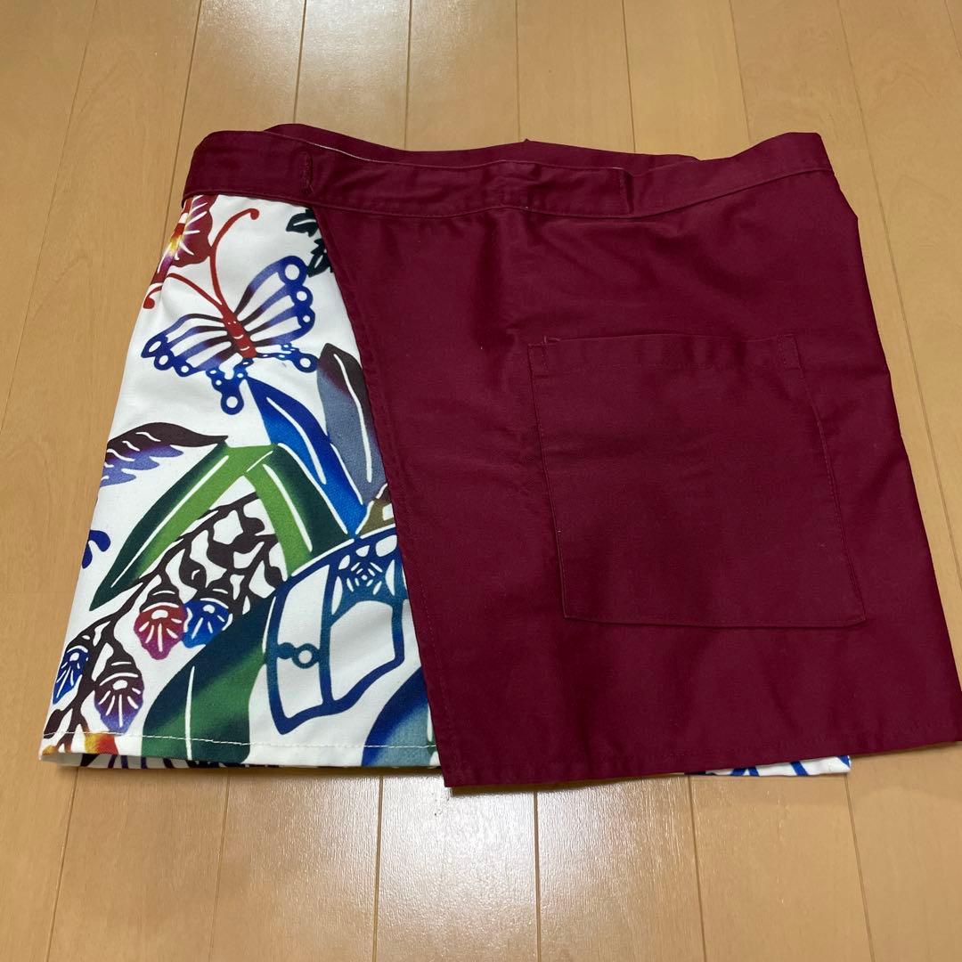 前掛け風エプロン　紅型