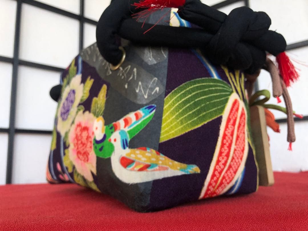 一閑張り　一閑張りバック　縮緬　犬張子　狛犬　鴛鴦