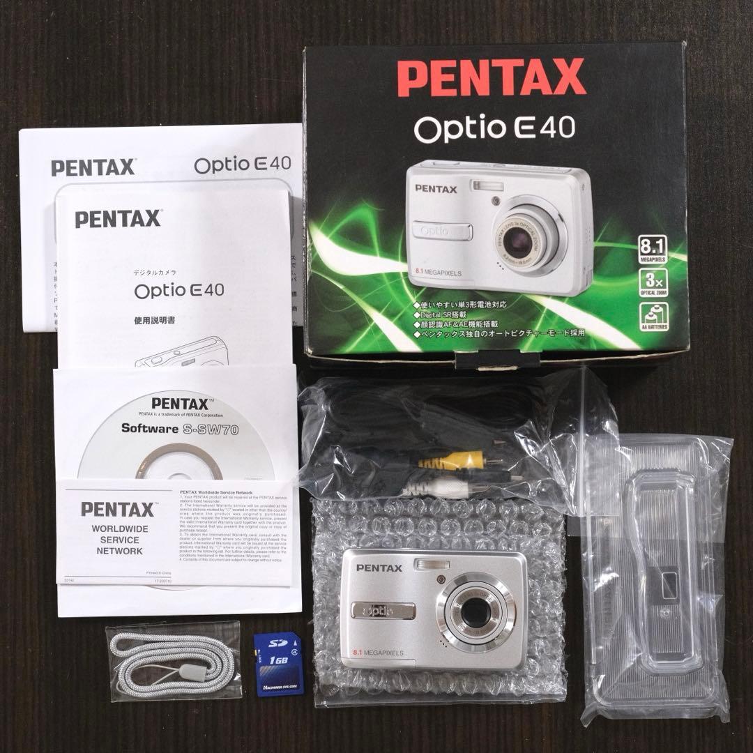 未使用品 希少名機 Y2K 平成レトロ PENTAX Optio E40 箱付き