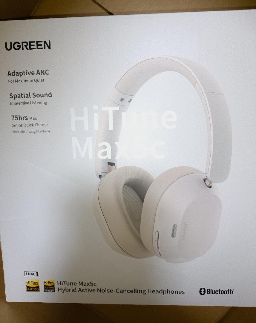 ⭕新品【UGREEN ワイヤレスヘッドホン HiTune Max5c 】白色