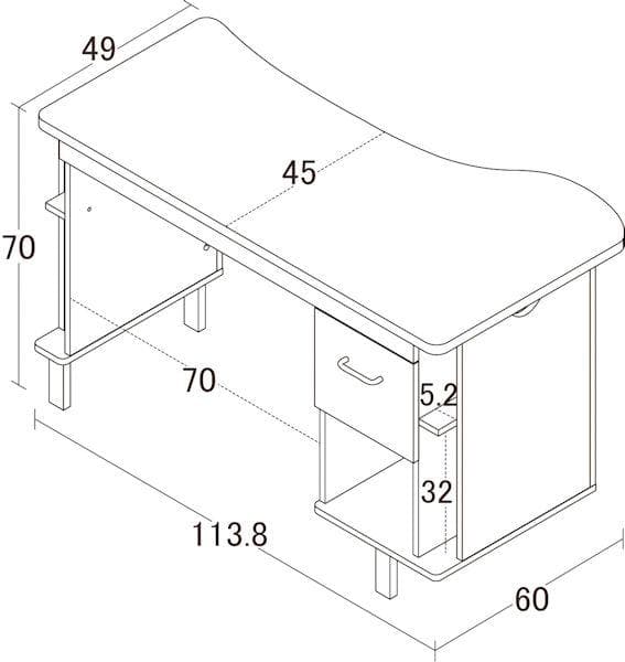 ネイルデスク ネイルサロン幅113.8cm ネイルショップ デスク 机（302）
