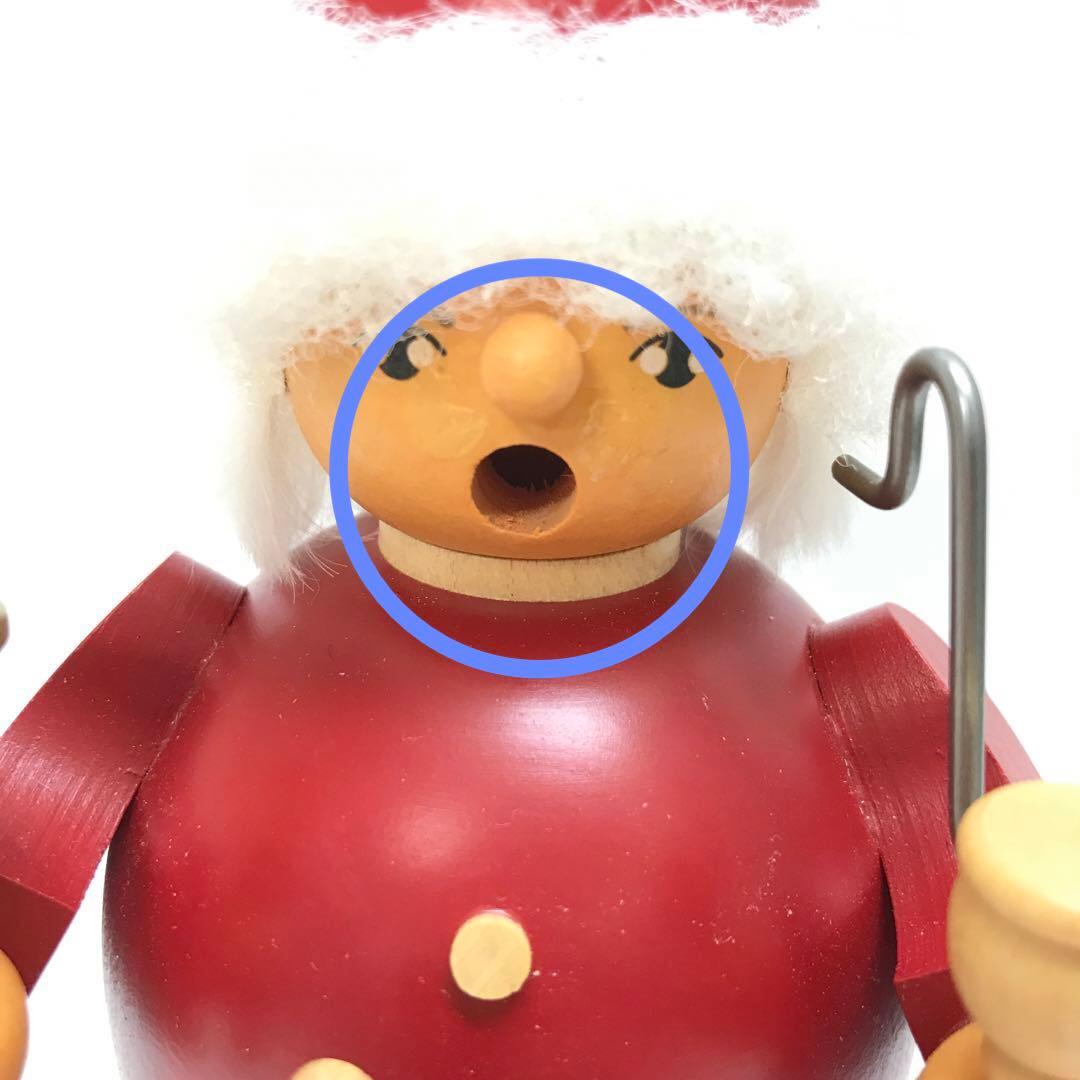 木製 サンタクロース 煙出し人形 約19cm ドイツ製 ミュラー社