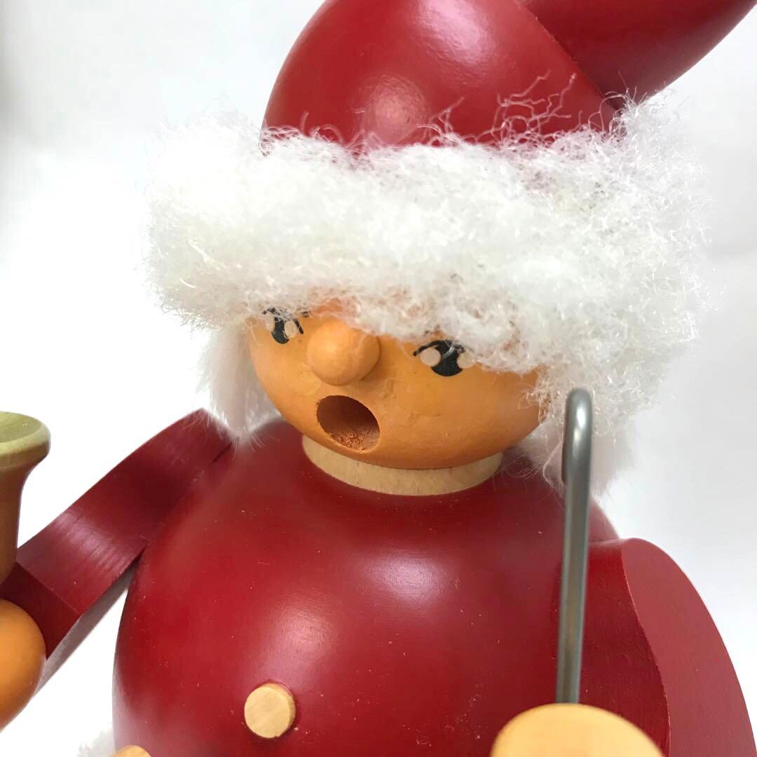 木製 サンタクロース 煙出し人形 約19cm ドイツ製 ミュラー社