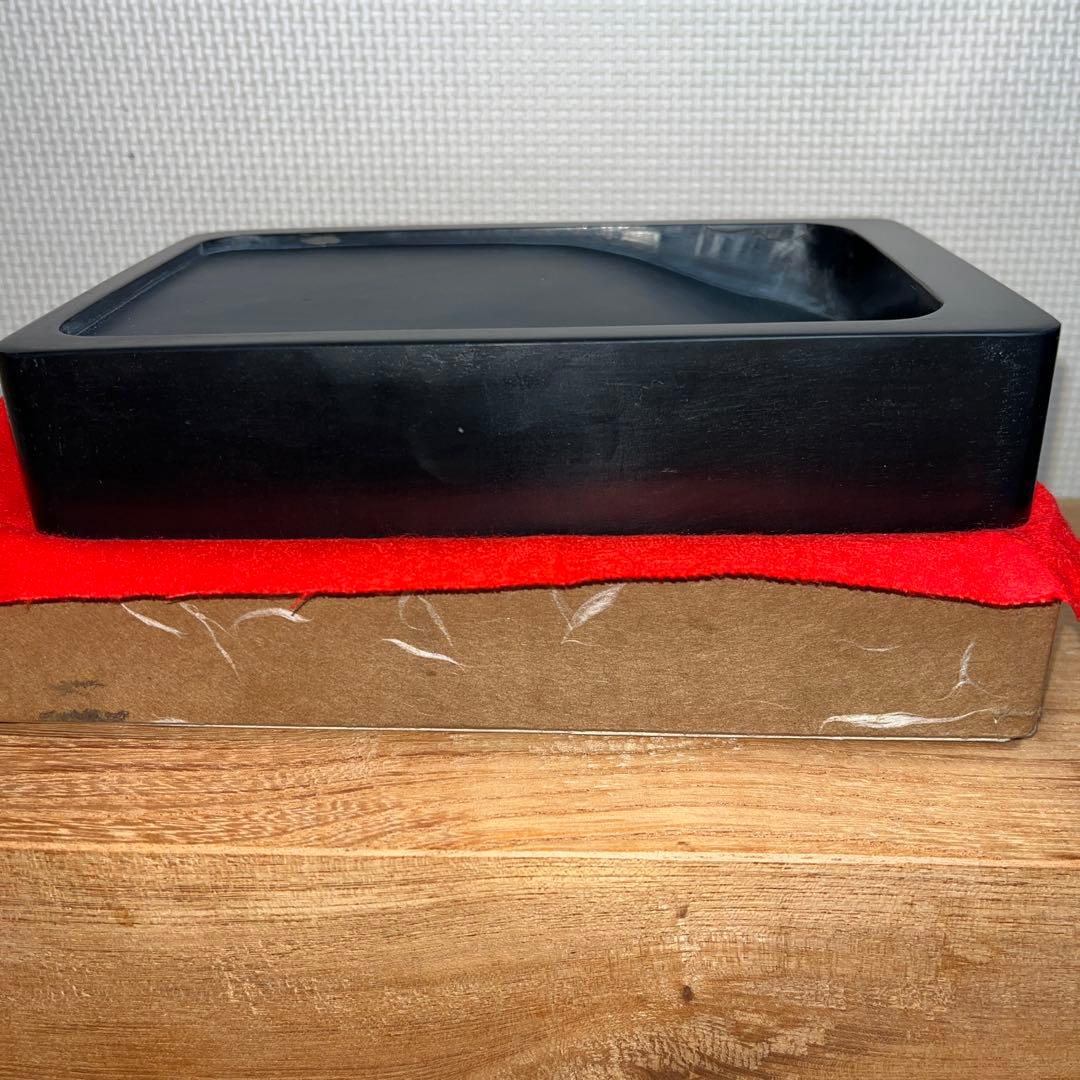 ⭕️雨畑硯　芳龍硯　角堀研　四六寸大　雨畑石紋綺麗