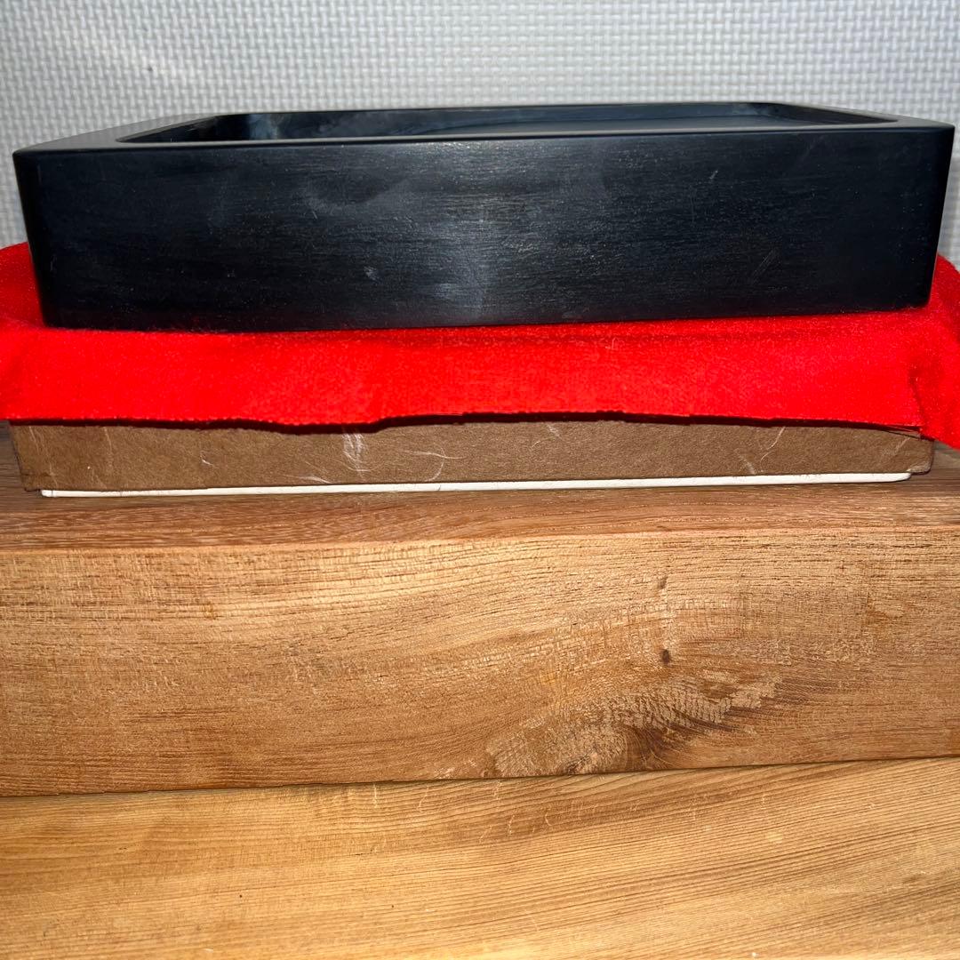 ⭕️雨畑硯　芳龍硯　角堀研　四六寸大　雨畑石紋綺麗