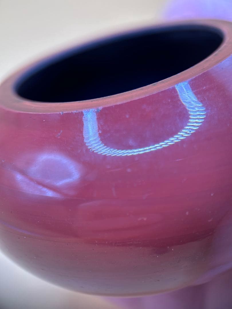 【中国古美術】海関輸出許可証（封泥）付 水盂 筆洗 2点 哥窯写し 辰砂紅釉