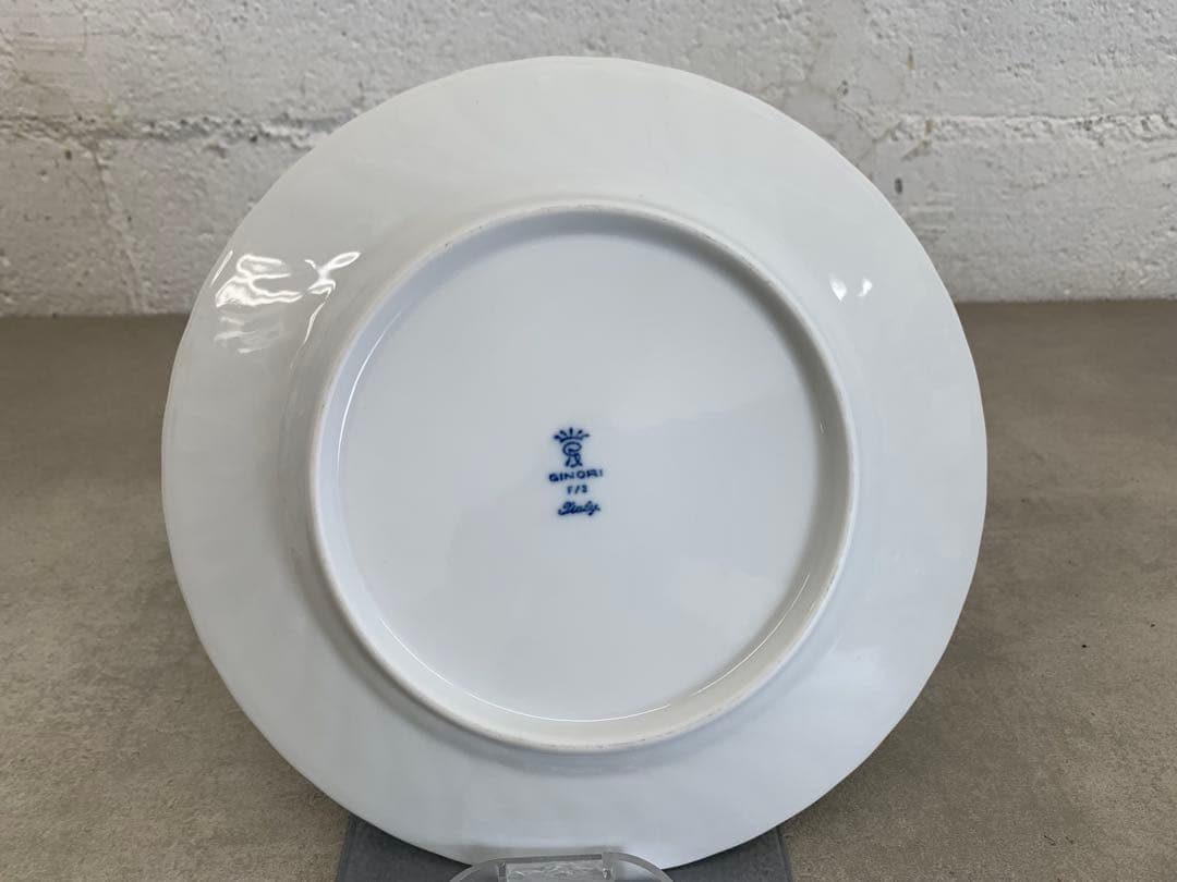 MN664★GINORI ジノリ 緑と赤の花模様 丸皿 直径約21.5㎝ 4枚