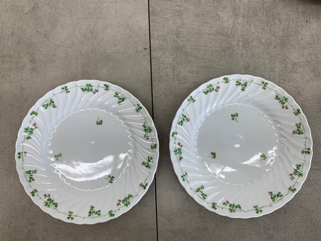 MN664★GINORI ジノリ 緑と赤の花模様 丸皿 直径約21.5㎝ 4枚