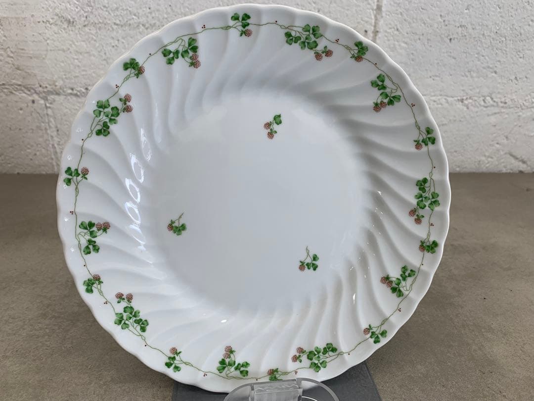 MN664★GINORI ジノリ 緑と赤の花模様 丸皿 直径約21.5㎝ 4枚