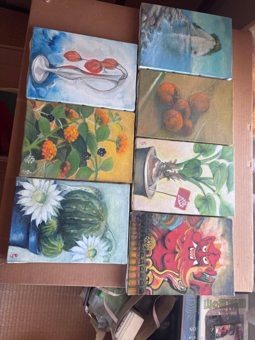 ポインセチアと静物画8点セット