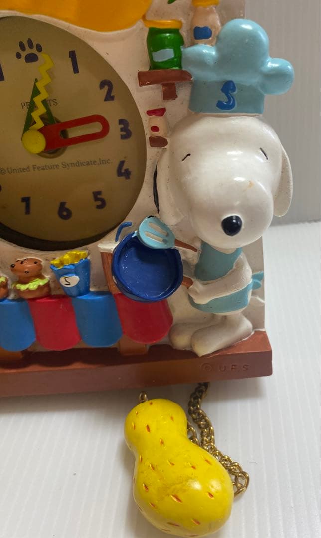 ヴィンテージ レア　snoopy スヌーピー 陶器　壁掛け時計