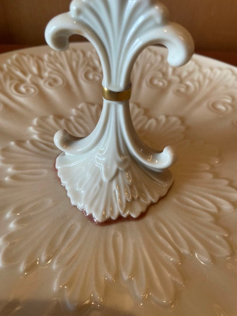 きのこ　ケーキスタンド デザートスタンド　24k ゴールドバックスタンプ