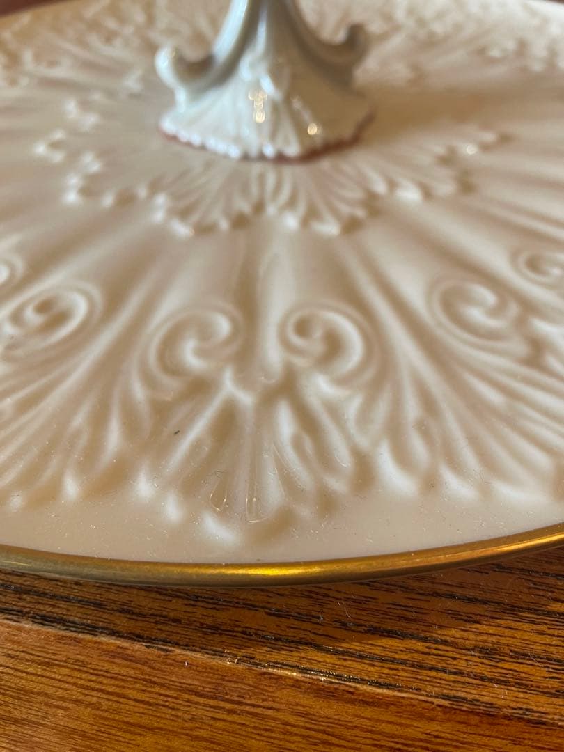 きのこ　ケーキスタンド デザートスタンド　24k ゴールドバックスタンプ