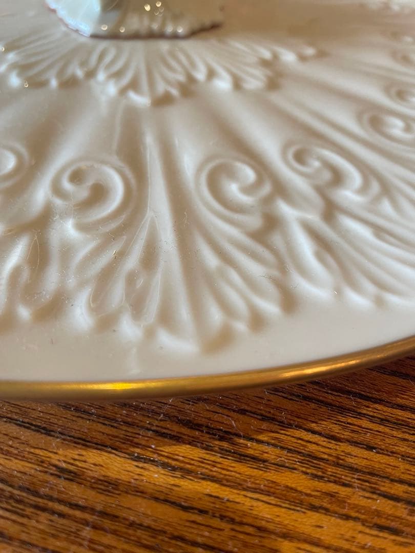 きのこ　ケーキスタンド デザートスタンド　24k ゴールドバックスタンプ