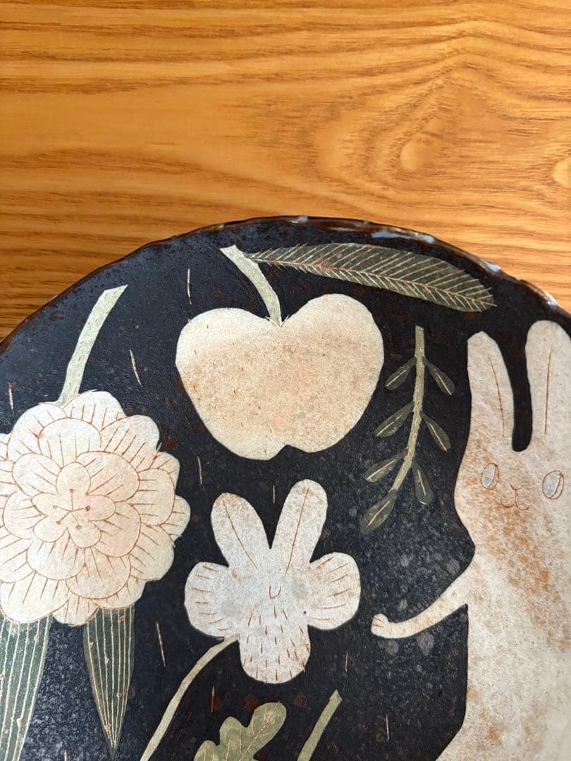 鹿児島睦 正規品 初期作品 刻印 プレート 20cm うさぎ【最終価格】