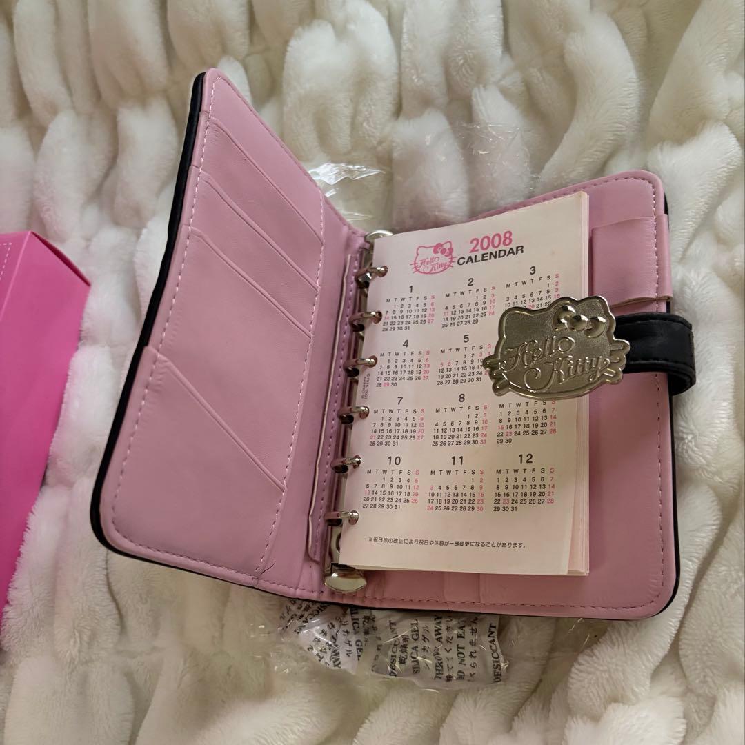 2008年　ハローキティ　スケジュール帳　シール帳　キルティング　ピンク　キティ