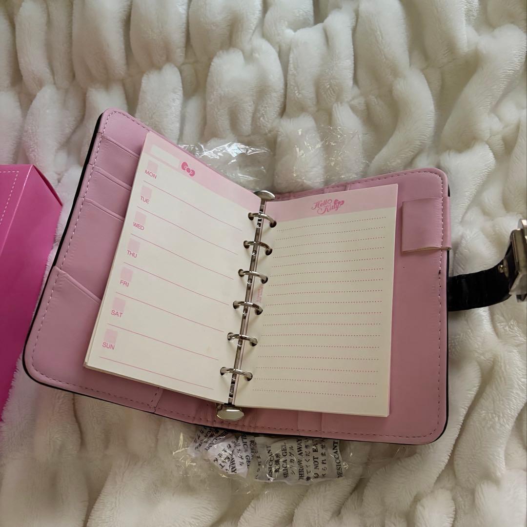 2008年　ハローキティ　スケジュール帳　シール帳　キルティング　ピンク　キティ